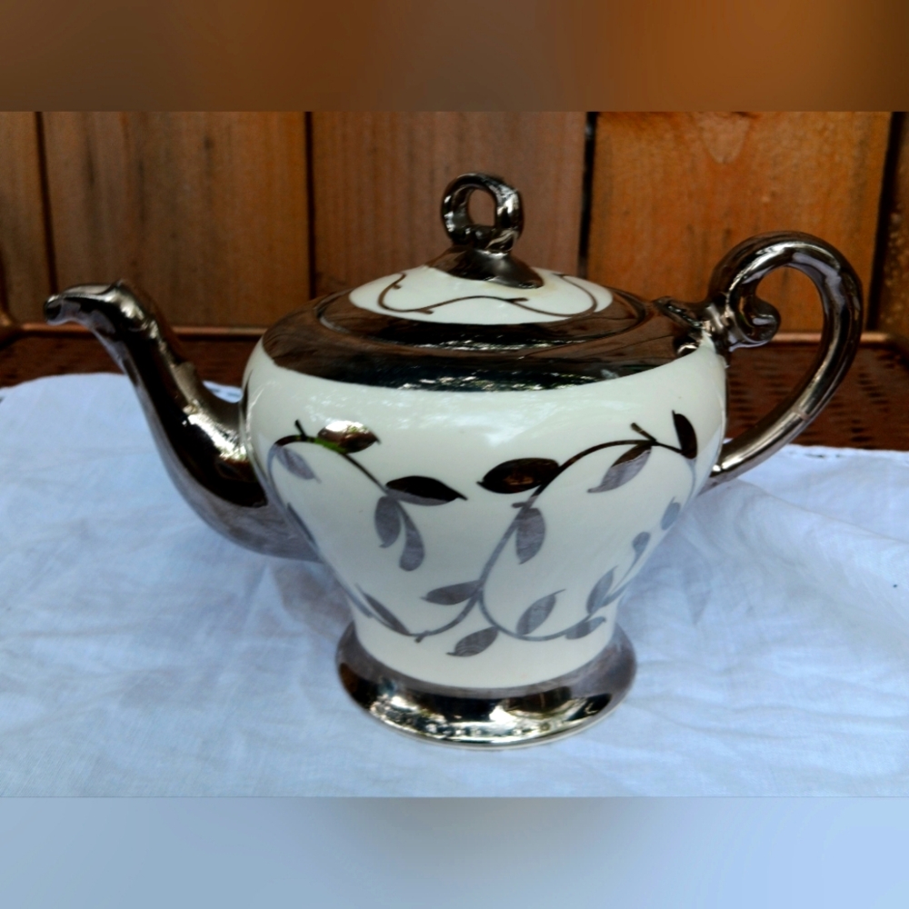 Vintage MYOTT Old Silver Lustre Teapot Staffordshire England
